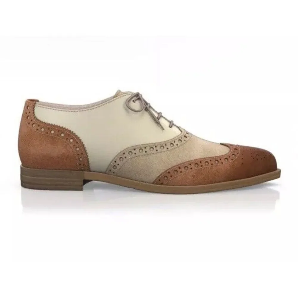 Girotti Custom Leather Oxford Wingtips Shoes Mens EU39‎ Suede Caramel NWOT $339
